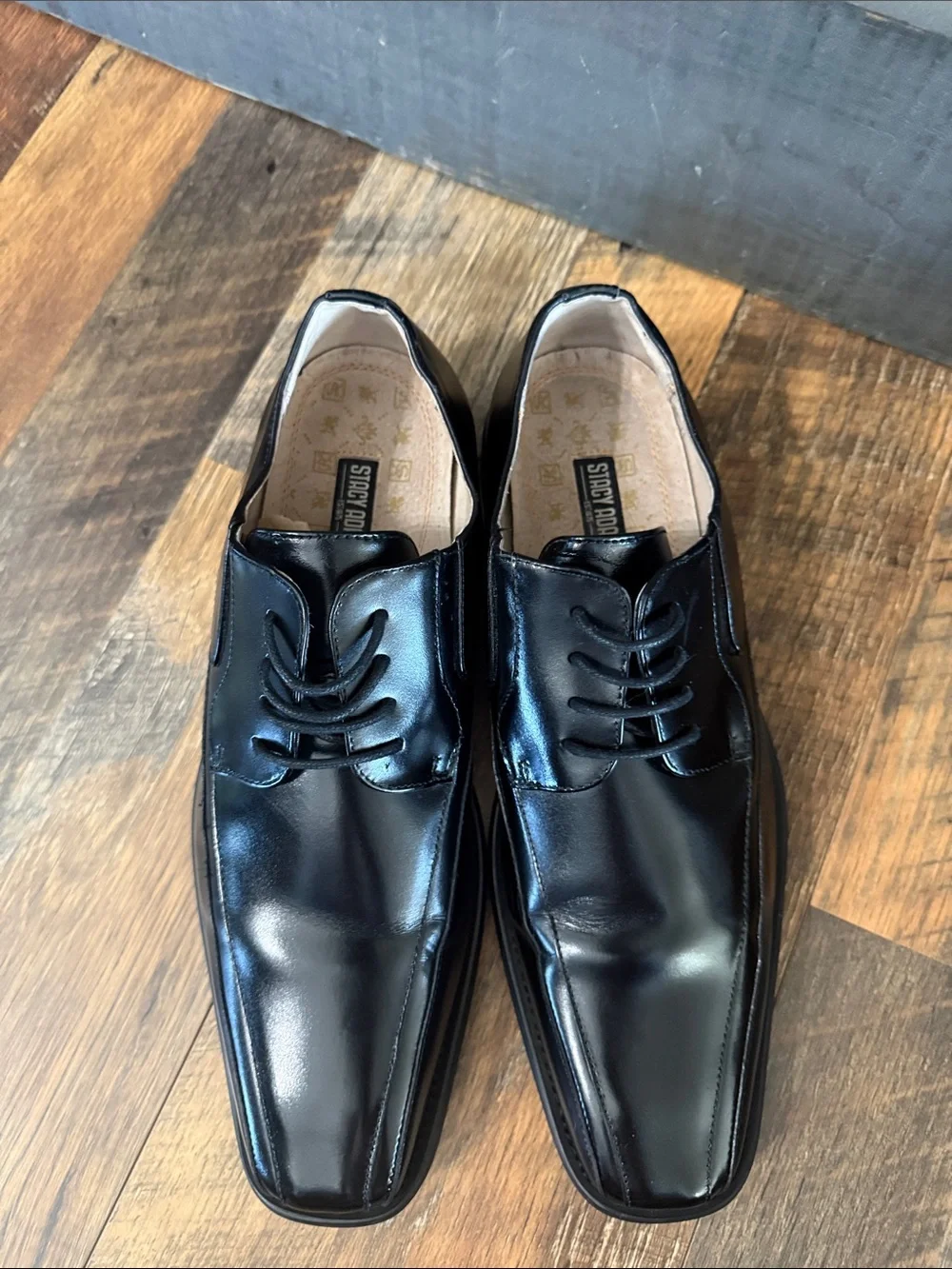 Stacy Adams Men’s Black Leather Split Toe Dress Shoes Size 10.5M